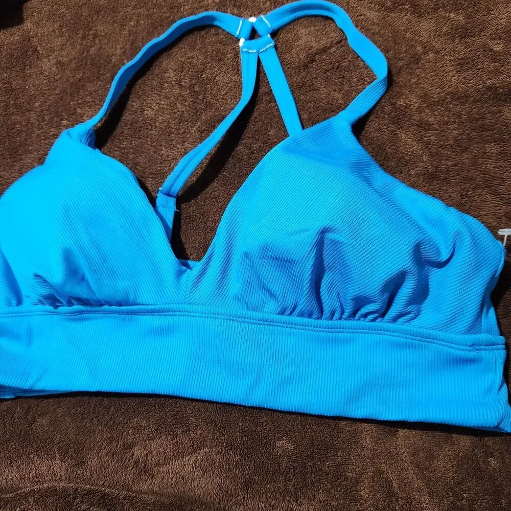 Eco Beach Swim Top Size Large Blue Adjustable Straps .  New - Picture 14 of 14